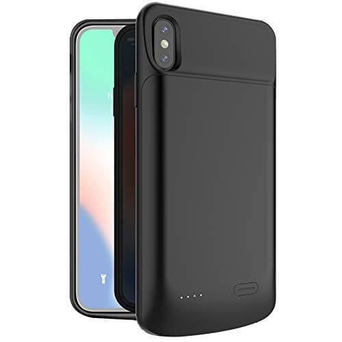 iPhone Xs-Max Battery Case - 6000mAh Extended Protective Charger Case, External Backup Battery Pack Sync Through Technology Compatible iPhone Xs Max(6.5in)