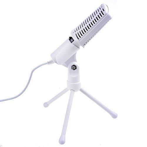 VIAS Desktop Condenser Microphone for PC with Integrated Cable, On/Off Switch and Tripod - Skype, MSN, videoconferencing, Gaming, Dictation, Karaoke, Vocal Recording.