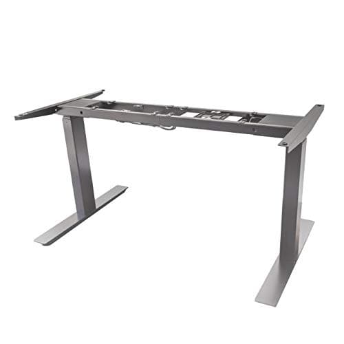 AD-DMP2-US Adjustable Standing Desk Work Station, Fast Assembly Silver Dual Motor