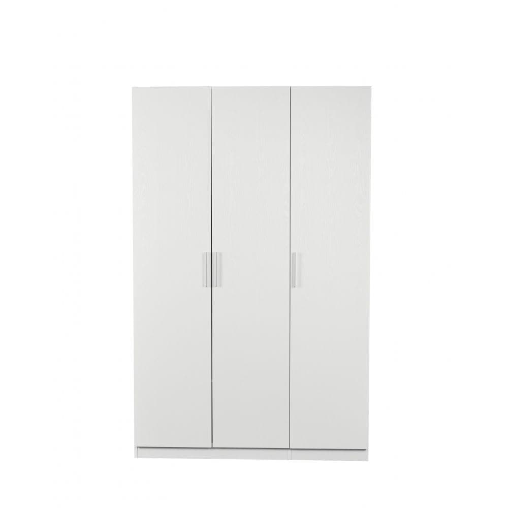 Danube Home Thomas 3-Door Wardrobe With Mirror Inside | Extra Sturdy Closet, Clothes Storage Cupboard | Modern Design Space Saving Cabinet For Bedroom L 136.6 X W 59.5 X H 216 Cm - White White