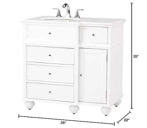 Home Decorators Collection Hampton Bay 36" w Bath Vanity, 35" Hx36 Wx22 D, White