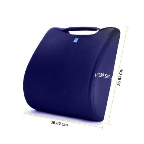 BackGood Orthosit Back Support | Ortho Designed High Density Foam | 5-Year Warranty | Premium Lumbar Support for Office Chair | Lower Back, Sciatica Pain Relief Backrest,Back Pillow (Blue)