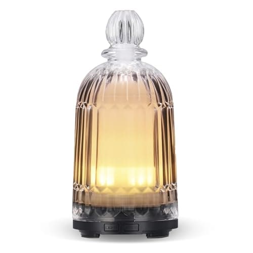 TopWell Glass Oil Diffuser, Ultrasonic Aromatherapy Essential Oil Diffuser with Adjustable Mist.