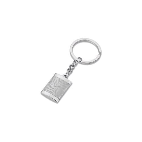 Women's Stainless Steel Wood Pattern Keyring