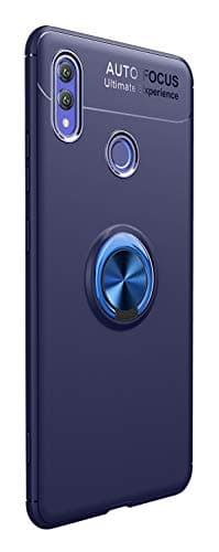 Huawei Honor Note 10 Case- Ultra-Thin Scrub TPU Anti-Fall Shockproof Protective Case 360°Rotation Metal Ring Car Holder Case Cover Compatible for Huawei Honor Note 10(Blue)