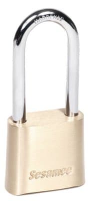 CCL 197-K437 Sesamee Keyless Padlocks, Corbin, 5/16" Diameter, 2 1/4" Length x 1" Width, Brass