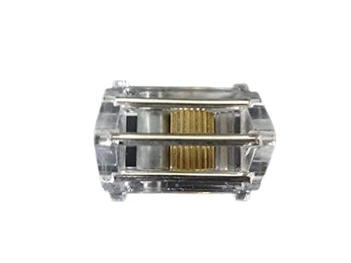 Universal SNAP-in Mini Blind Cord Lock with 1 Brass Wheel and Metal Roller/Clear (1)