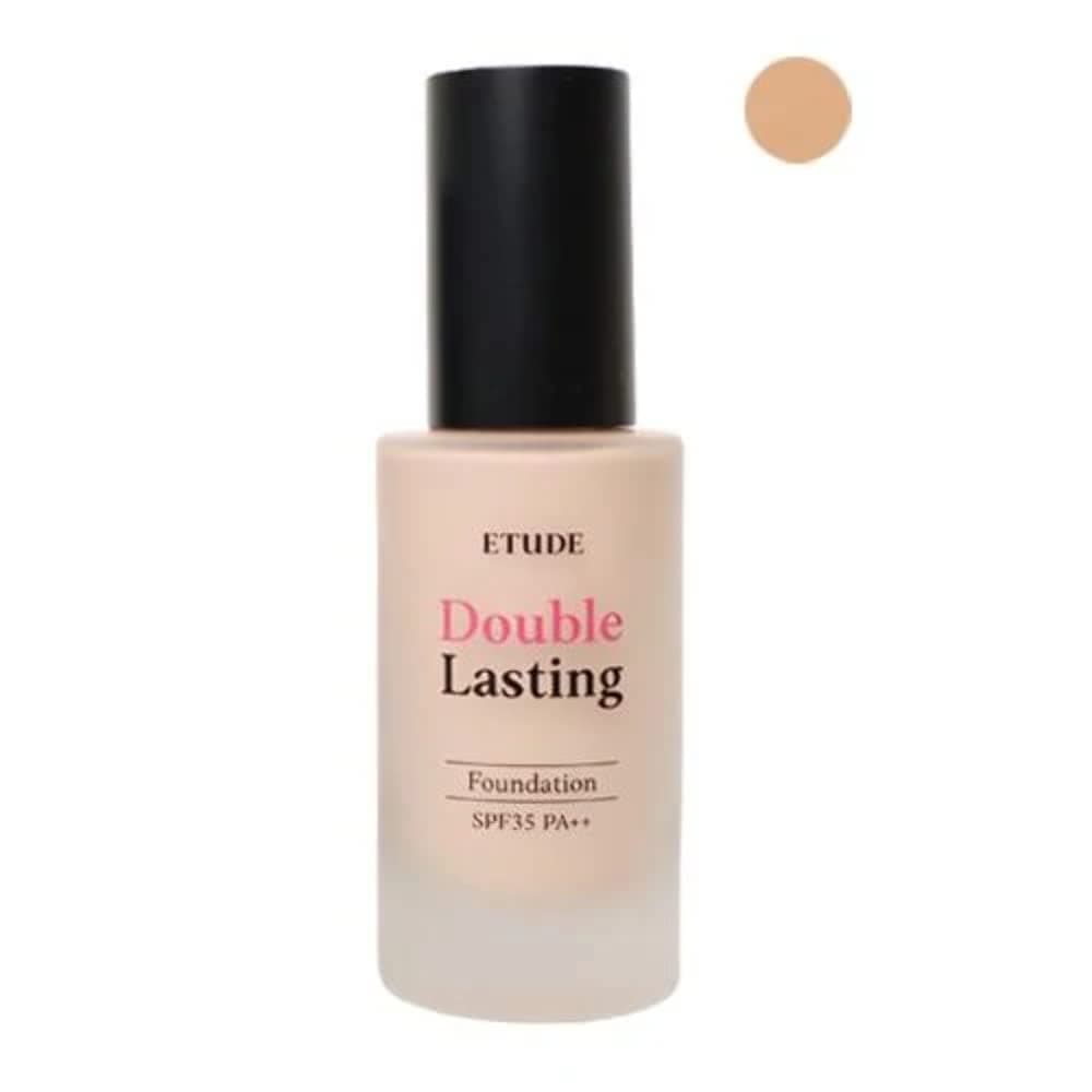 ETUDE New Double Lasting Foundation (Sand) SPF35/ PA++| High Coverage Weightless Foundation | 24-Hours Lasting Double Cover | Magnet-Like Adherence without Stickiness | Makeup Base