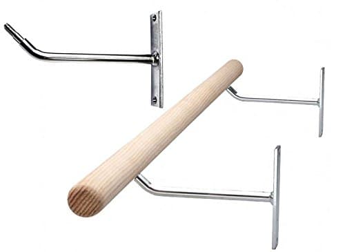 Ballet Bar - Wall Mounted - Non Adjustable, 8' Long, Poplar Ballet Barre, Chrome Hardware, Standard Drilling