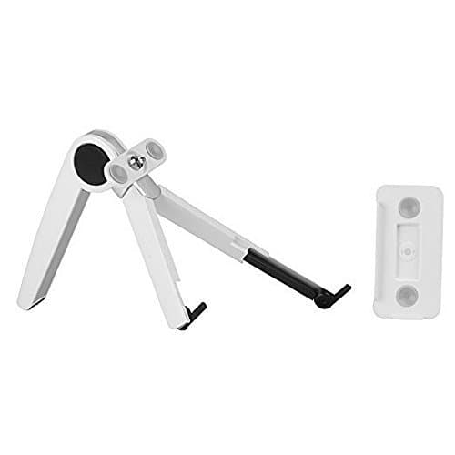 Tontanic 2021 New Version Multi-Functional AL Alloy Desk Foldable Collapsible Portable Stand Kickstand Mount Holder for All 7-12 inch Tablets and 10-15 inch Laptops Notebooks Computer (White)