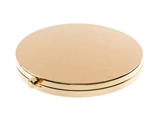 Magnifying Compact Mirror for Purses with 2 x 1x Magnification,HREW Folding Mini Pocket Double Sided Travel Makeup Mirror,Perfect for Purse, Pocket and Travel,Gold