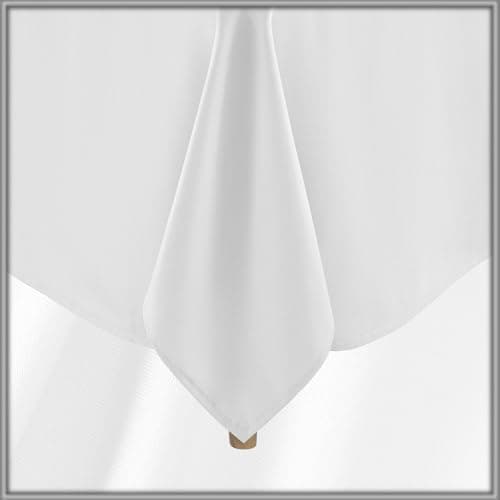 Lann's Linens Premium Tablecloth for Wedding/Banquet/Restaurant Rectangular Polyester White 90" x 132"