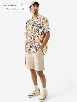 The Souled Store Official Looney Tunes: Vintage Men and Boys Short Sleeve Collared Neck Button Down Cotton Summer Shirts
