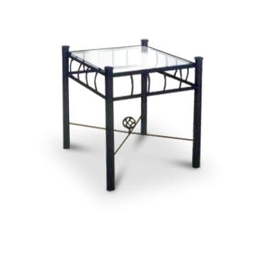 Black Metal Nightstand Glass End Table