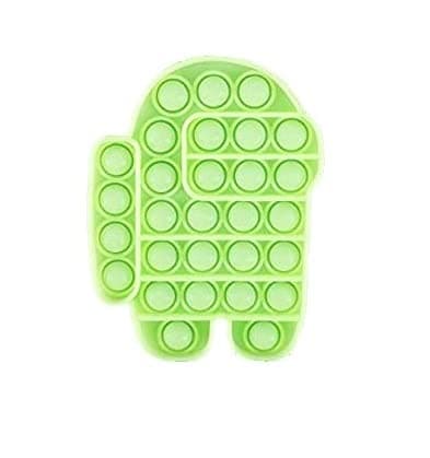 Green Camel Silicone Squeeze Pop it Glows in Dark Push Popit Bubble Fidget Stress Dino Sensory Toy for Kids & Adults