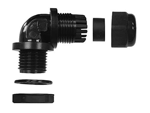 Kable Kontrol Nylon Cable Glands 3/4” Right Angle Joint Elbow Gland 14 NPT 20 Pcs Cord Grip, Strain Relief, Waterproof Adjustable Locknut for Industrial Use, Flame Retardant, RoHS Compliant