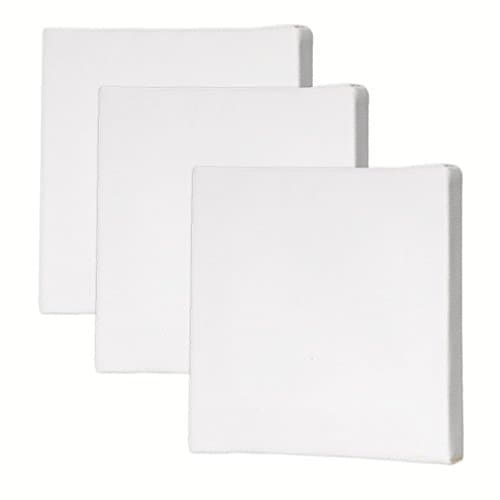 Triple-Primed Stretched Artist's Canvas, Medium Weight 6"x6", Pack of 3
