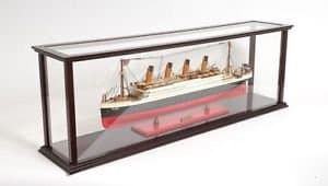 Wooden Table Top Ship Model Display Case For 40" Ocean Liner & Cruise Ships