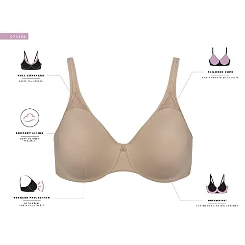 Bali womens Passion for Comfort Minimizer Bra, Full-coverage Underwire Bra, Seamless Cups