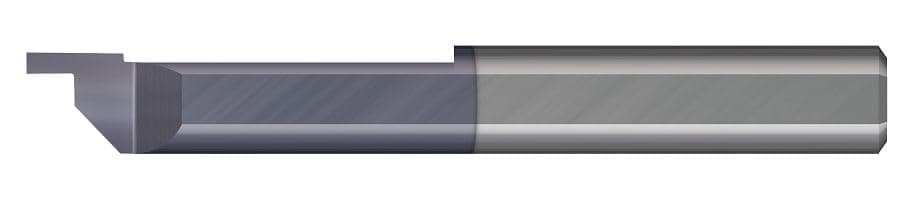 Micro 100 FGI-0720X Face Grooving Tool, 1/16" Width, 1/8" Proj, 3025" Min Bore Dia, 1-1/4" Max Bore Depth, 1463" Offset, 5/16" Shank Dia, 2-1/2" OAL, AlTiN
