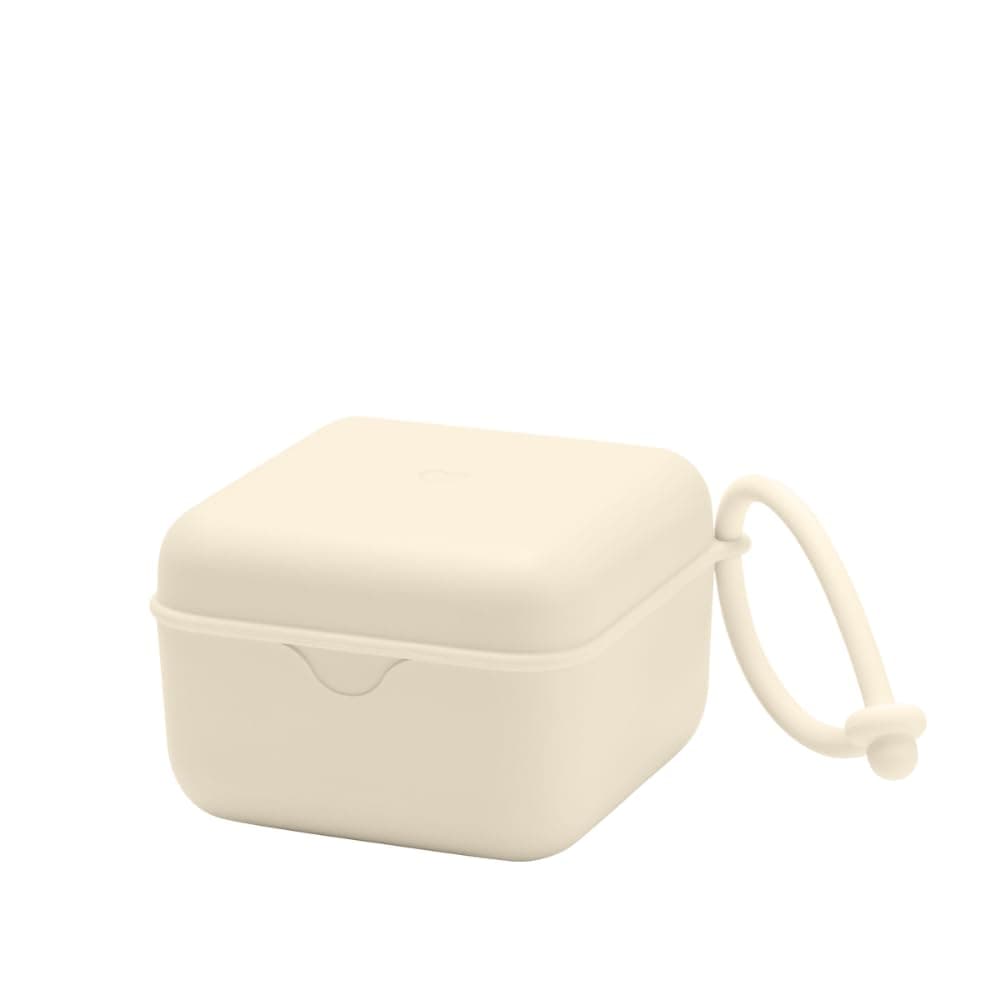 BIBS Pacifier Box with Loop for Storing & Carrying Soothers | 100% BPA Free Material | Designed & Made in Denmark | Ivory