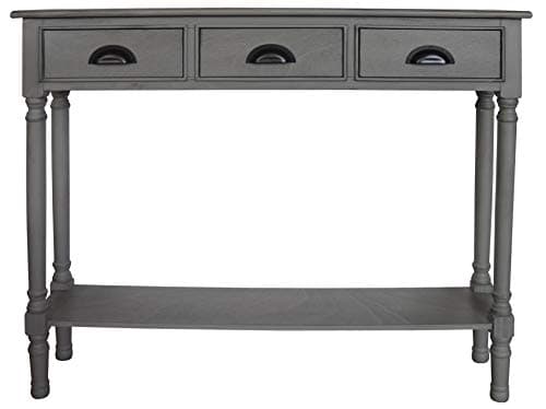 Urbanest Modern Burlington Console Table with 3 Drawers (Solid Wood, Vendee Gray)