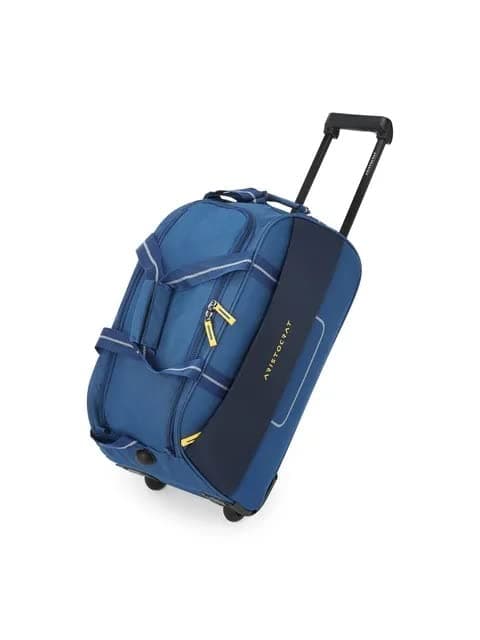 Aristocrat Polyester Solid Pattern Fitch Dft 52 Hard 2 Wheels In-Line Skate Carry-On Luggage (Blue, Small), 52 Cm