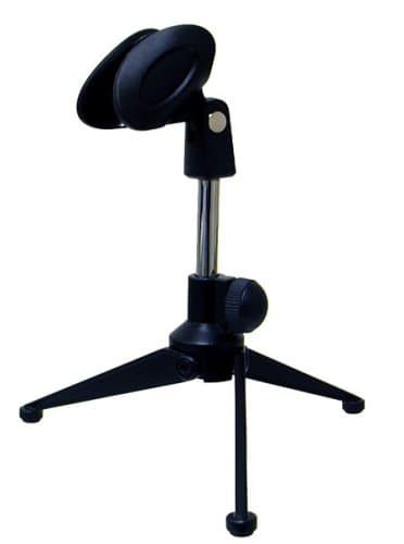 Hisonic Deluxe Tabletop Tripod Microphone Stand with Clip, E-1