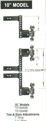 Hitches for Less Double Ball Mount 2" & 2 5/16", 10" Length TS10040B