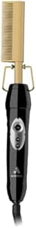 Andis 38335 Professional Heat Ceramic Press Comb for Hair, Straightener - 450F High Heat with Dual Voltage - 20 Adjustable Heat-Settings, 30 Min Auto Shut-Off, Gold, Ceramic Gold