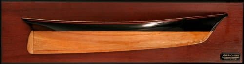 America - 1851, wood half hull model
