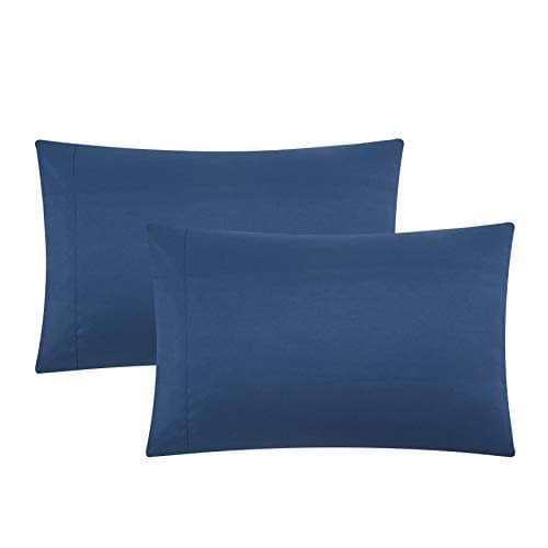 Evolive Ultra Soft Brushed Microfiber Standard Size 20"x30" Pillowcases Pair Set of 2 with Envelope Closure (20"x30" Standard, Navy)OEKO-TEX STANDARD 100
