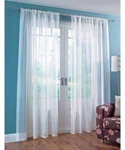 Woven Voile Slotted Panel. Buy One Panel Get One Free. Finished in White. 58 wide x 81 Drop by The Textile House