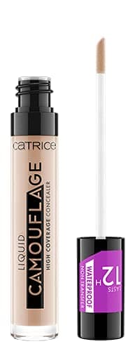 Catrice Liquid Camouflage High Coverage Concealer, Concealer, 12 Hours, No. 010 Porcellain, Nude, for Combination Skin, Long-Lasting, Oil-, Waterproof, Alcohol-, Pack of 3 (3 x 5 ml)