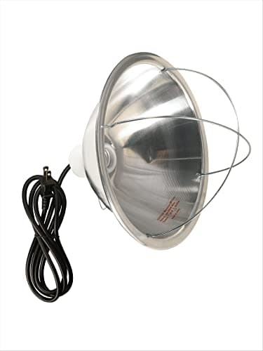Woods 0165 18/2 SJTW Brooder Lamp with Bulb Guard and 10.5 Inch Reflector, 250 Watt, 6 Foot Cord