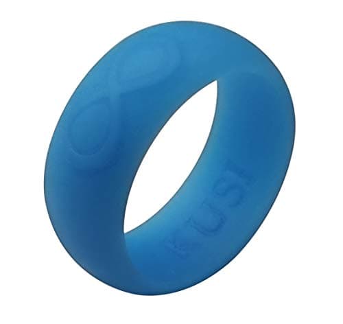 KUSI Silicone Wedding Ring Band for Men Committed to Active Lifestyle, Infinity Bands, Rubber, Comfort Fit, Black, Glow in The Dark and More, Singles and 4 Pack Sets