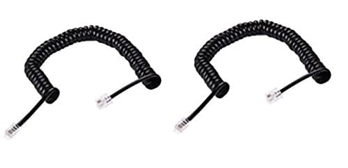 OPTISOFT-Telephone Extension Coil Cable Cord (2 Meter, Black, Pack of 2)