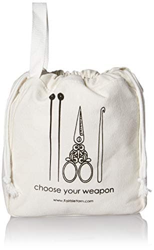 Fair Isle Yarn Mini Project Bag, White