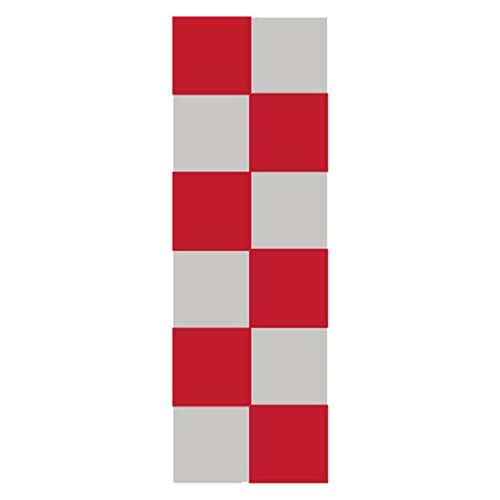 Superior Mark AMZ-D10-4RWCK Floor Marker, Dash, 4" Width x 10" Length, Red/White Checkerboard (Pack of 10)