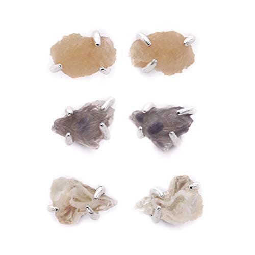 925 Sterling Silver Post Druzy Tragus Ball Stud Earrings Set, Hypoallergenic Cute Dainty Chakra Gemstone Resin Earring Jewelry for Women Men Girls