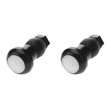 RayShop - Bicycle Handlebar Bar End Red Light 2-Mode LED Warning Safety Light - Black + White (2 x AG10/Pair)
