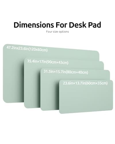YSAGi Leather Desk Protector, Office Mat, Large Mouse Mat, Non-Slip PU Leather Blotter, Laptop Desk Pad, Waterproof Writing Pad for Office and Home (Pale Green, 47.2" x 23.6")