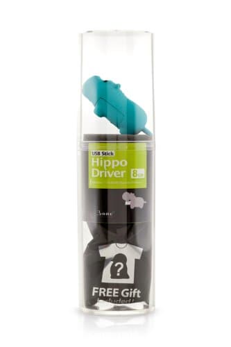 Bone Collection 8GB Hippo USB Drive with Extra Coat, Green (D11041G)