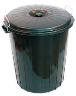 50 Liter Capacity Plastic Side Clip On Locked Black Bin & lid - Home, Office, Kitchen, School's, Outdoor and Indoor Usage