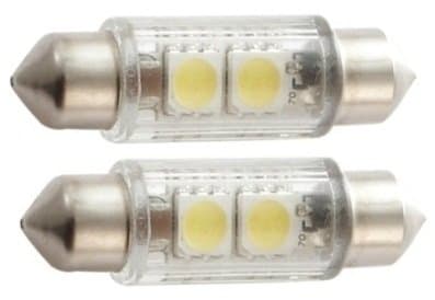 Green LongLife 5050112 LED Replacement Light Bulb 36mm Festoon base 28 Lumens 12v Cool White (2 per pkg)