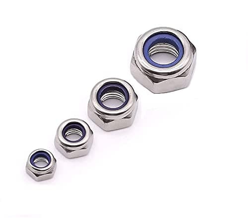 GSK Cut® Nylock Hex Self Locking Nut Assortment Kit, Nylon Inserted Nuts | Corrossion Resistant Stainless Steel, Self Clinching