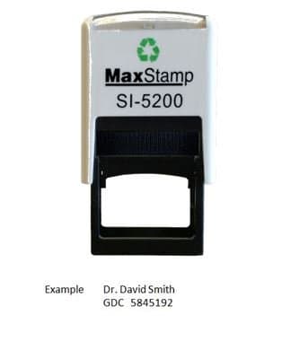 Dentist Stamp Self Inking Personalised (2 Lines) max 5200 28 x 6 mm