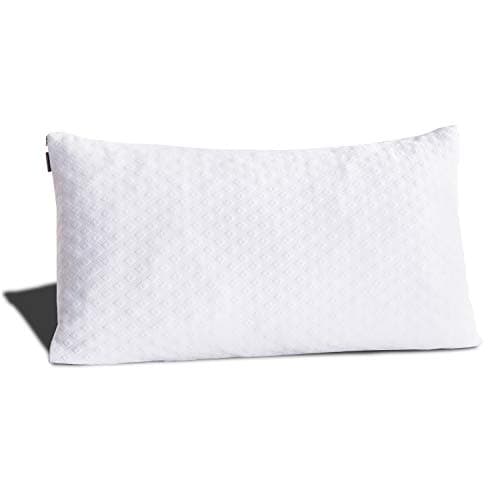 Dreaming Wapiti Pillows for Sleeping, Shredded Memory Foam with with Machine Washable Hypoallergenic Bamboo Cover, Adjustable Loft - Stomach Side Back Sleeper (King,1Pack) White