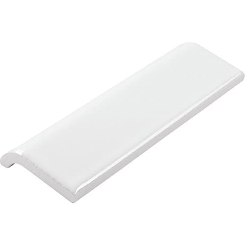Interceramic 2 x 6" White Side Trim Bull Nose Ceramic Tile Package of 32