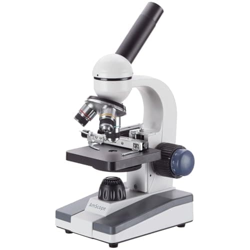 M150C-MS Compound Monocular Microscope, WF10x and WF25x Eyepieces, 40x-1000x Magnification, LED Illumination, Brightfield, Single-Lens Condenser, Coaxial Coarse and Fine Focus, 110V